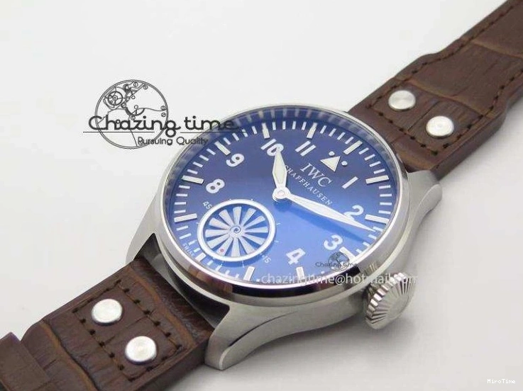 MIROTIME 0423 Reliable Big Pilot “Markus Buhler” IW5003 Turbine V6F Best Edition Blue Dial On Leather Strap A 7324